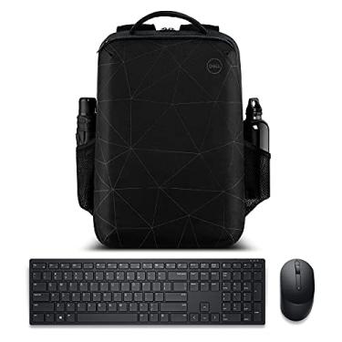 Imagem de Kit Mochila para Notebook Dell Essential 15.6" + Teclado e Mouse sem fio Dell Pro KM5221W Preto