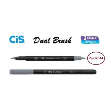 Imagem de Caneta Pincel Cis Dual Brush Pen Aquarelável 44 Cinza 5C