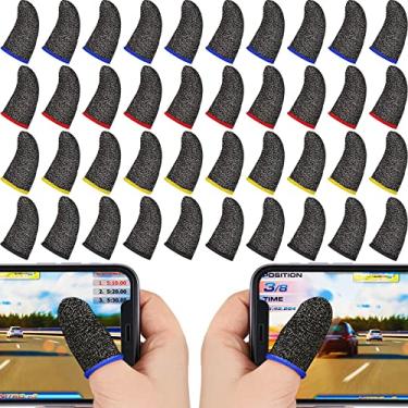 Imagem de 40pcs Dedo Luva Tela de Toque Controlador de Jogo Móvel Dedo Cotovelo Protetor Anti Suor Antiderrapante Respirável Dedo Polegar para Jogos Adultos Sensíveis Ao Telefone Móvel (Quatro cores)