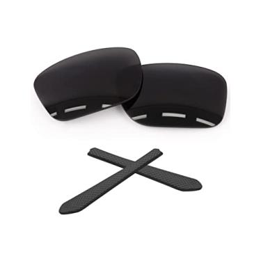 Imagem de Forobb Lentes de reposição polarizadas e meias auriculares para óculos de sol Oakley Jupiter Squared OO9135 - preto de carbono - policarbonato polarizado