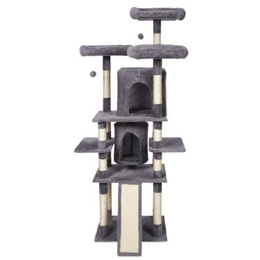 Imagem de Arranhador Brinquedo Pet P/ Gatos Torre 8 Andares + Casinha