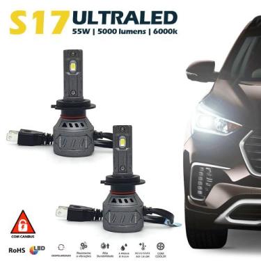 Imagem de Par Lâmpadas H7 Farol Alto Fiat Argo Ultra Led 10000 Lumens Canbus Can