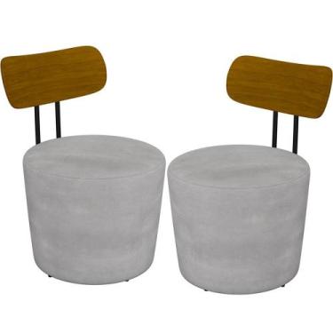 Imagem de Kit 02 Poltronas Para Sala De Estar Decorativa Base Fixa Luara M03 Vel