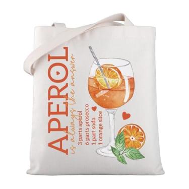 Imagem de WSNANG Aperol Spritz Presente Tema Aperol Spritz Lover Sacola Reutilizável Coquetel Sacola de Compras de Verão, Aperol Tb, Large