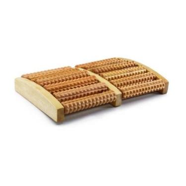 Imagem de Massageador Rolo Madeira Para Os Dois Pés Fisioterapia Relax - BCS