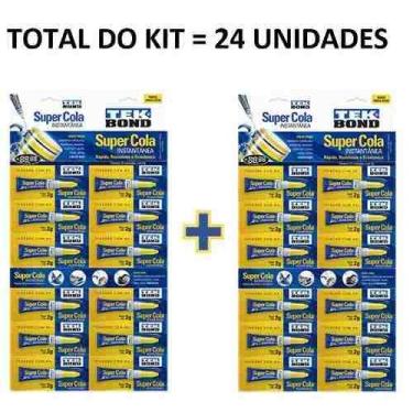 Imagem de Tekbond Super Cola 2g Cartela C/24 Uni Para Atacado Revenda - Tek Bond