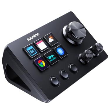 Imagem de SOOMFON Stream Controller SE Stream Control Deck com 6 teclas de macro LCD personalizáveis para acionar ações no OBS Twitch YouTube para criadores de conteúdo Streaming de jogos compatível com PC e