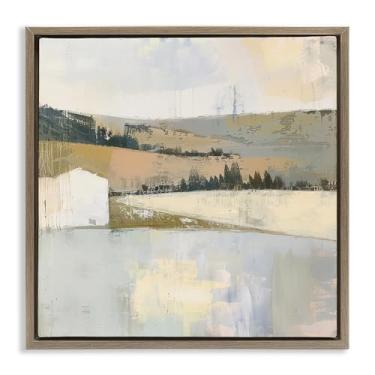 Imagem de Stupell Industries Tela flutuante marrom rústica Country Terrain Design de arte de parede por Elara Yasna, 45,7 x 45,7 cm