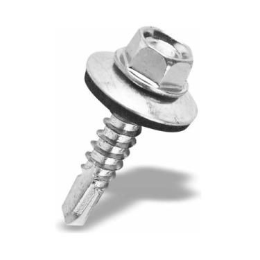 Imagem de Kit 100 parafusos auto brocante inox sextavado 5,5mm x 25mm - INOXPAR