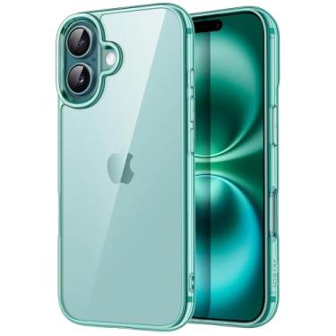 Imagem de JETech Capa para iPhone 16 Plus 6,7 Polegadas, Case Protetora de Telefone à Prova de Choque, Anti-Amarelecimento, Capinha Parte Traseira Transparente Anti-Riscos (Azul Verde)