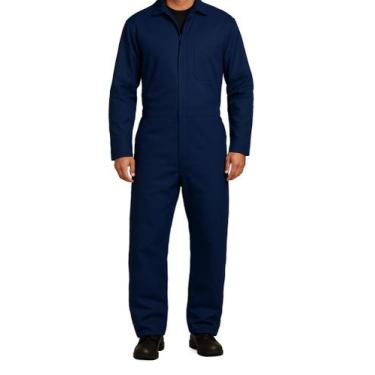 Imagem de Macacão Brim Obras 100% Algodão - A Fabrica Maquinas, Azul marinho, XG