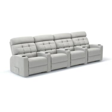Imagem de Sofá 4 Lugares Reclinável Elétrico Linha Cinema em Linho Sala de estar