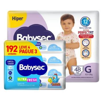 Imagem de Kit Fralda Descartável Babysec Galinha Pintadinha Shortinho G + Toalha