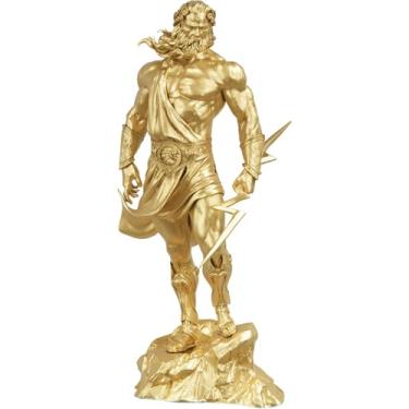 Imagem de Estátua Zeus Mitologia Grega Estatueta Júpiter - Versão 4 (Cor Ouro)