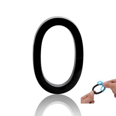 Imagem de NumRealm Números de casa, número de caixa de correio 3D à prova d'água, endereço de porta autoadesivo, jardim, apartamento, hotel, sinalização, preto (0)