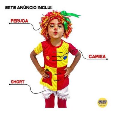 Imagem de Fantasia Emília Com Peruca Do Infantil Ao Adulto Tamanho:Tamanho PCor: