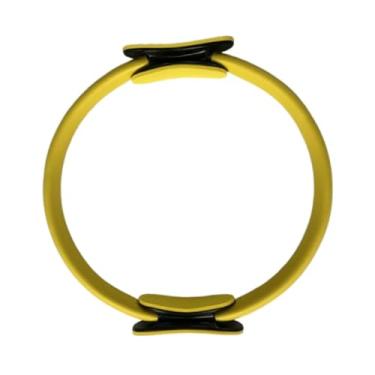 Imagem de YIJU Anel de Pilates com Alças, Equipamento de Exercícios Circular para Treinamento do Core, Academia em Casa, Amarelo