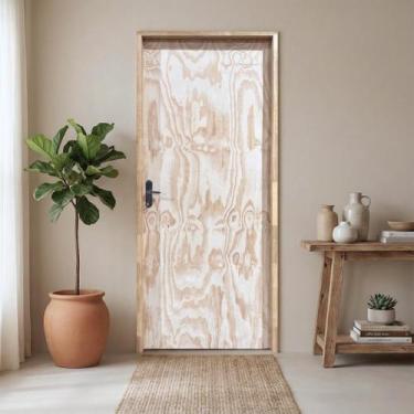 Imagem de Kit Porta de Madeira Sarrafeada com Batente e Fechadura 210x62cm SOMAD