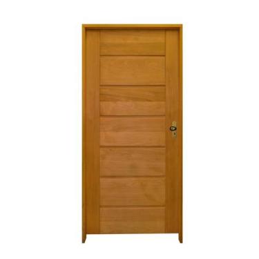 Imagem de Kit Porta de Madeira BBB 210x82cm Batente 14cm Fechadura Golf Rodam Ab