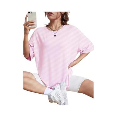 Imagem de Camiseta Feminina De Algodão De Manga Curta Em Cor Sólida, Respirável,