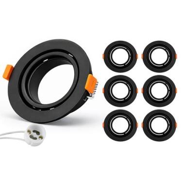 Imagem de 6 Spot Recuado Embutir Led Mr16 Gu10 Redondo Luminária Sala Quarto Lâm