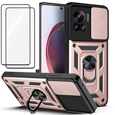 Imagem de Capa Motorola Moto Edge 30 Ultra Case (2 pedaços de filme temperado Protetora) de Câmera Proteção de Tela Metal (ouro rose)