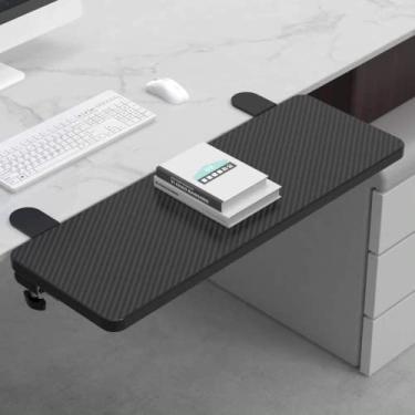 Imagem de Siiboat Extensor de mesa 55 x 24 cm, suporte de braço, ergonomia, dobrável, bandeja de teclado para mesa quadrada - fibra de carbono