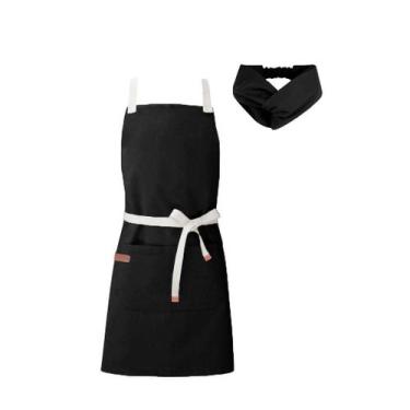 Imagem de Avental e Faixa de Cabelo Cozinha Restaurante Bistro Preto - CASACHA