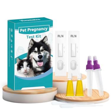Imagem de vivometra Kit de teste de gravidez para cães e gatos em casa – 2 testes/pacote kit de triagem de gravidez canina e felina, kit de teste de relaxamento
