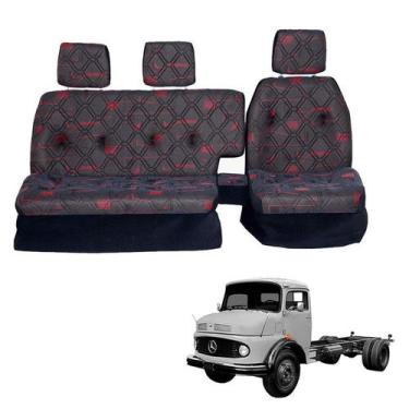 Imagem de Sofá Cama Banco Completo Mercedes 1113 / 1114 Vermelho - Pampa