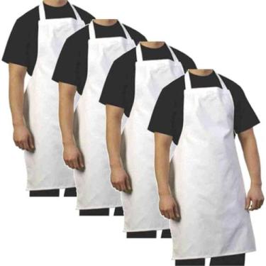 Imagem de KIT C/ 04 AVENTAIS DE AÇOUGUEIRO IMPERMEÁVEL 96cmx64cm BRANCO - L.C.A.
