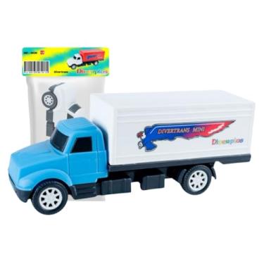 Imagem de Caminhão Baú Miniatura para Crianças – Carrinho de Brinquedo Educativo Caminhãozinho para Meninos Brincar e Colecionar