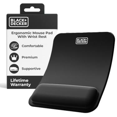 Imagem de BLACK+DECKER Mouse pad ergonômico suporte de pulso - mouse pad confortável descanso de pulso - mousepad em gel de alívio de pulso - Base antiderrapante para jogos, casa, escritório - perfeito para