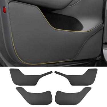 Imagem de Ermorgen (Pacote com 4 protetores de porta de carro compatíveis com acessórios modelo Y Juniper Adesivo de couro protetor de soleira de porta capa protetor de borda tapete lateral decoração interior