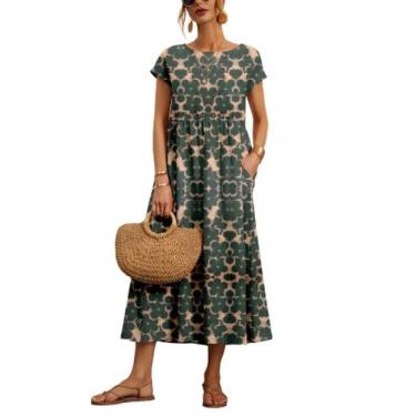 Imagem de Vestido WROLEM, casual de verão, de algodão com bolsos, feminino, 2024