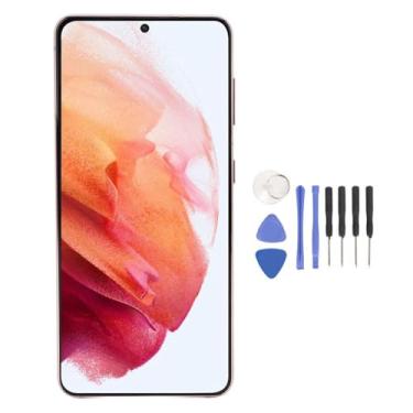 Imagem de Substituição de montagem de tela LCD para S21 5G SM G991B DS 15.7 cm tela digitalizadora sensível ao toque com kits de ferramentas de moldura, tela de qualidade premium, suporte multitoque de alta