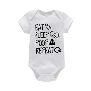 Imagem de Macacão Para Bebê Recém-Nascido, Manga Curta, Engraçado, Com Estampa D