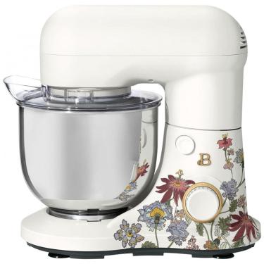 Imagem de Batedeira planetária Beautiful 5,0L branca floral com tigela inox, 12 velocidades, cabeça basculante, 300W, 110V