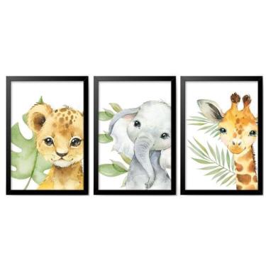Imagem de Quadro Decorativo Infantil Quarto Bebê Safari Aquarela - Creative Cat,