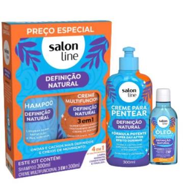 Imagem de Kit Salon Line Definição Natural Shampoo+Creme Multifuncional 300Ml+Cr