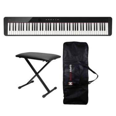 Imagem de Piano Digital Casio Privia PX-S1100 Preto 88 Teclas + Banqueta + Capa