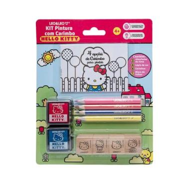 Imagem de Kit Pintura com Carimbo Hello Kitty c/ Kit Lápis de Cor + Bloco + Aces