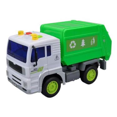 Imagem de Caminhão de Fricção Coleta de Lixo DM Toys, Verde