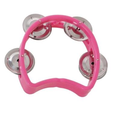 Imagem de Pandeiro Infantil Meia Lua Pandeirola Profissional Rosa - Spanking