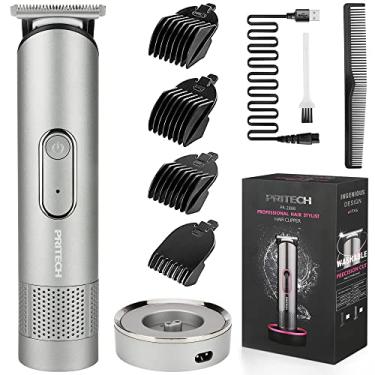 Imagem de PRITECH Aparador de barba para homens, aparador de cabelo recarregável, kit de corte de cabelo doméstico, conjuntos de cuidados corporais sem fio, aparador corporal à prova d'água,