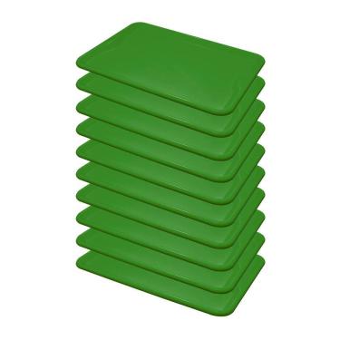 Imagem de Conjunto 10 Bandejas Plásticas Self-Service Refeição 48 x 32,5 x 2 BR-100 Verde - Della...