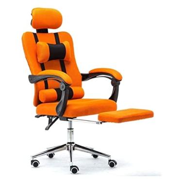 Imagem de cadeira de escritório Ergonomia Mesa de escritório Elevador Cadeira giratória Cadeira de jogos Cadeira de escritório Assento estofado com encosto alto Cadeira de trabalho Cadeira (cor: laranja)