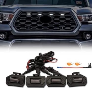Imagem de Riloer Kit de luz de grade com 4 peças de luzes de LED para grade de lente âmbar, compatível com Tacoma 2020 2021 2022 TRD Off Road e Sport OEM Grille