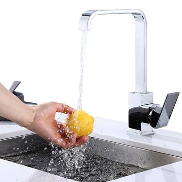 Imagem de Torneira Gourmet Slim Para Banheiro Lavabo Lavatorio Cozinha Monocomando Com Misturador de Temperaturas + Mangueiras