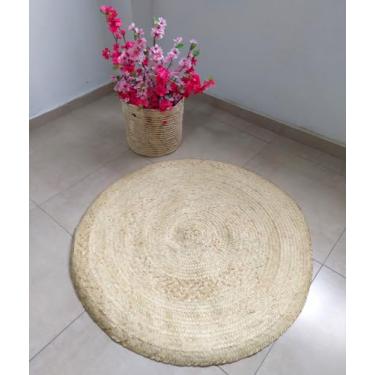 Imagem de Tapete De Palha Carnaúba Redondo - Decoração Natural 100cm